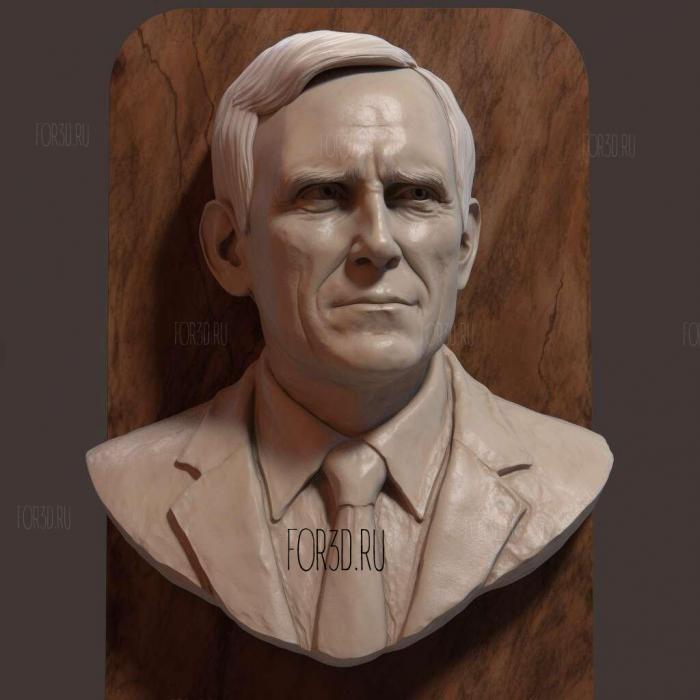 Mike Pence bust 3 stl model for CNC